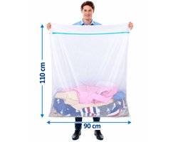 Livenzo XXL Waszak 90x110 cm – Extra Grote Wasnet – Wasmachine Waszak met Rits – Voor Dekbedden, Gordijnen & Grote Was – Wit