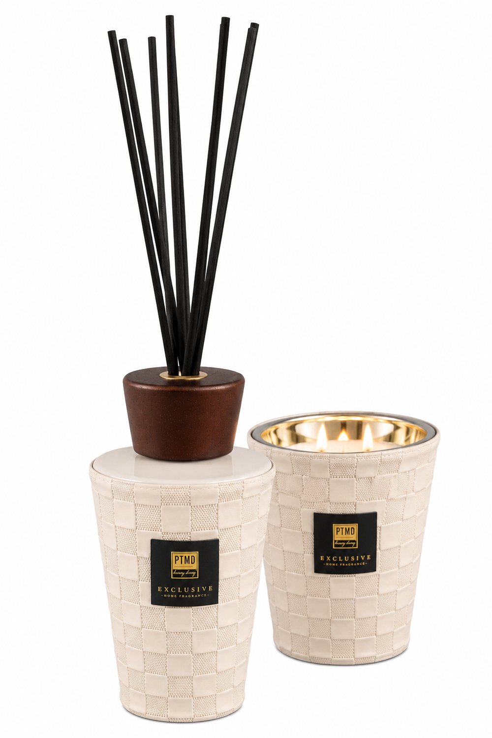 PTMD Exclusive Clean Linen - Geschenkset Geurkaars 900 g & Geurstokjes 1 L