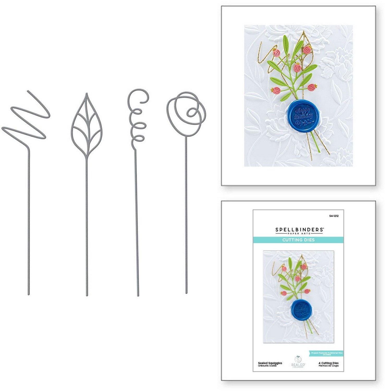 Spellbinders Snijmallen - Sealed Squiggles - 4 st.