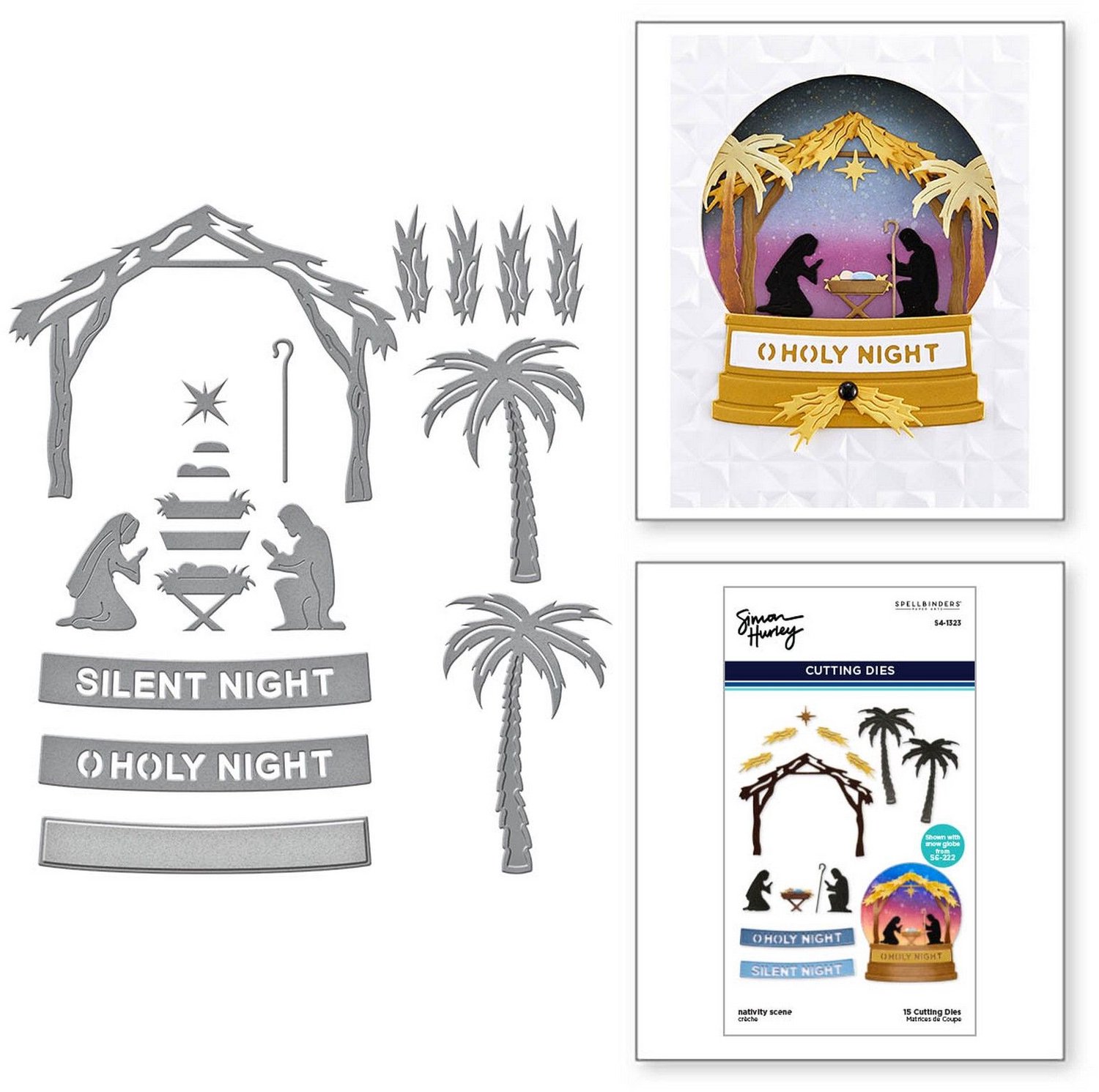 Spellbinders Simon Hurley Snijmallen - Nativity Scene - 15 st.