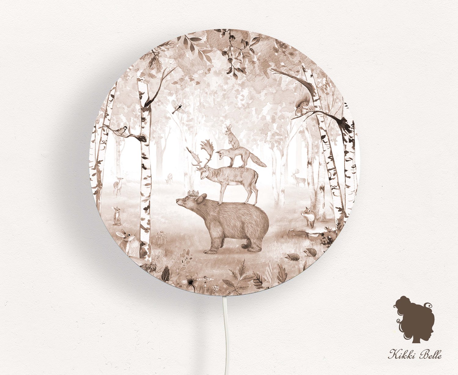 Wandlamp rond Bear King brown Kikki Belle-kinderkamer-verlichting-woonaccessoires