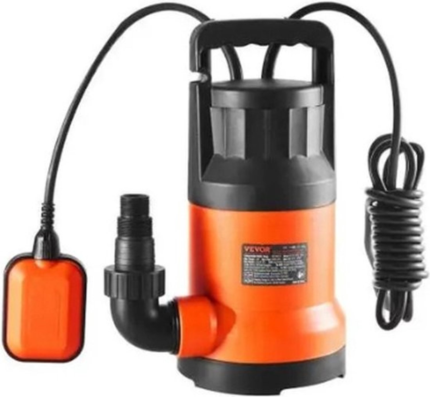 Waterpomp - Utilitypomp - Dompelpomp - Voor waterafvoer - IPX8 - 400W - 4000GPH - 1PK - Oranje