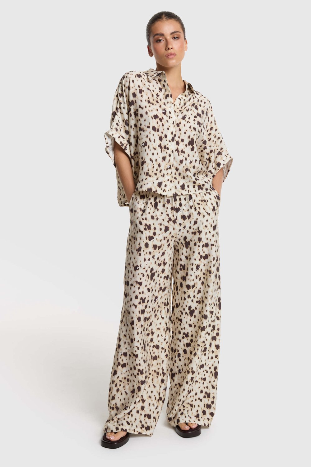 Alix The Label Ladies Woven Animal Oversized Blouse