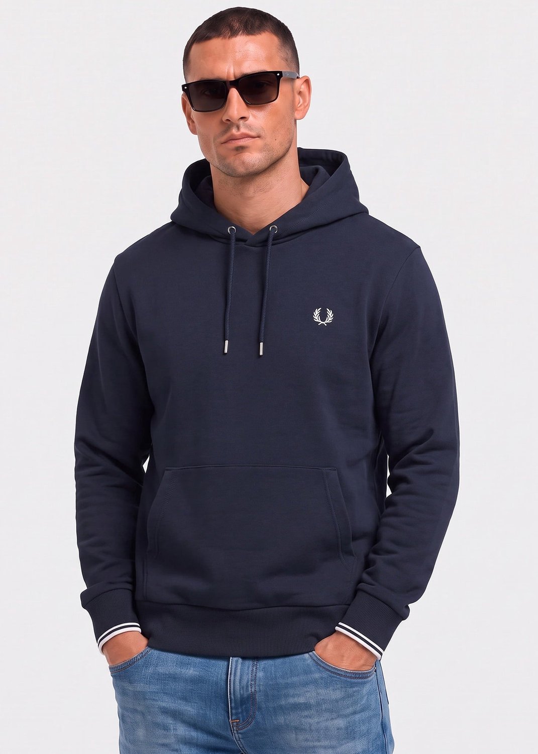 Fred Perry Tipped hooded sweatshirt Blauw