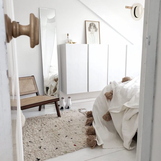 Dekentje - pompom deken creme met beige – Ideaal als sprei voor je bed of deken voor op de bank - 150 x 200cm - Plaid woon- en slaapkamer — cadeau in Wonen & Interieur - foto 6