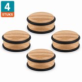 NORDIX Premium Deurstopper - Deurstoppers voor Binnen - Deurstop - Deurbuffer - Set van 4 Stuks - 10.4x4.7cm - Houtlook - MADERA