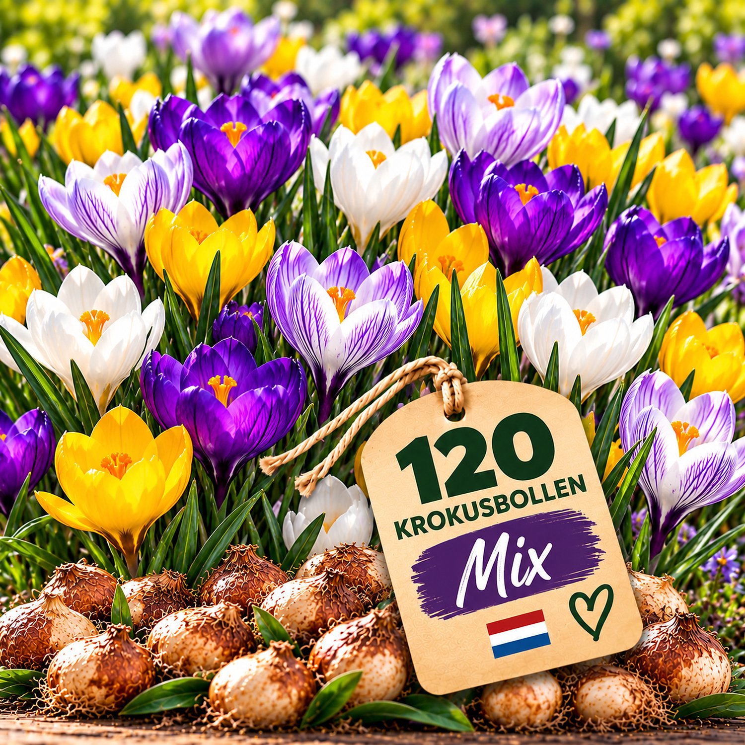 IRONO Krokusbollen Winterhard Meerjarig – 120 Bloembollen – Krokus Mix