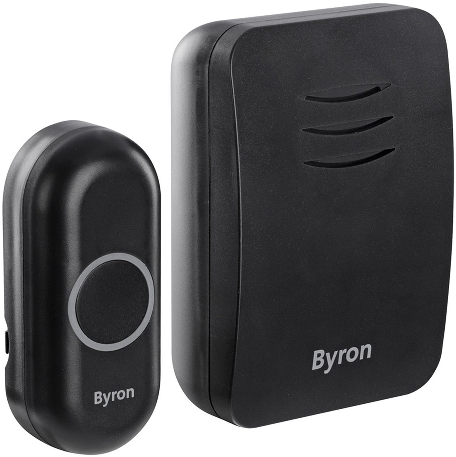 Byron Gong DBY-21131 Draadloze Deurbelset - Draagbare Deurbel - Bereik Tot 100 Meter - Weersbestendige Beldrukker Voor Buiten - Werkt Op 3 x AA Batterijen - Zwart