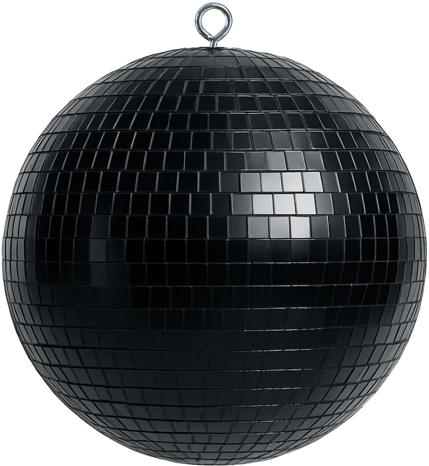 Marconi DK30B Diskobal - Spiegelbol - Zwart - Diameter 30 Cm - Spiegeltegels 10x10 Mm - Ophanghaak Voor Motor
