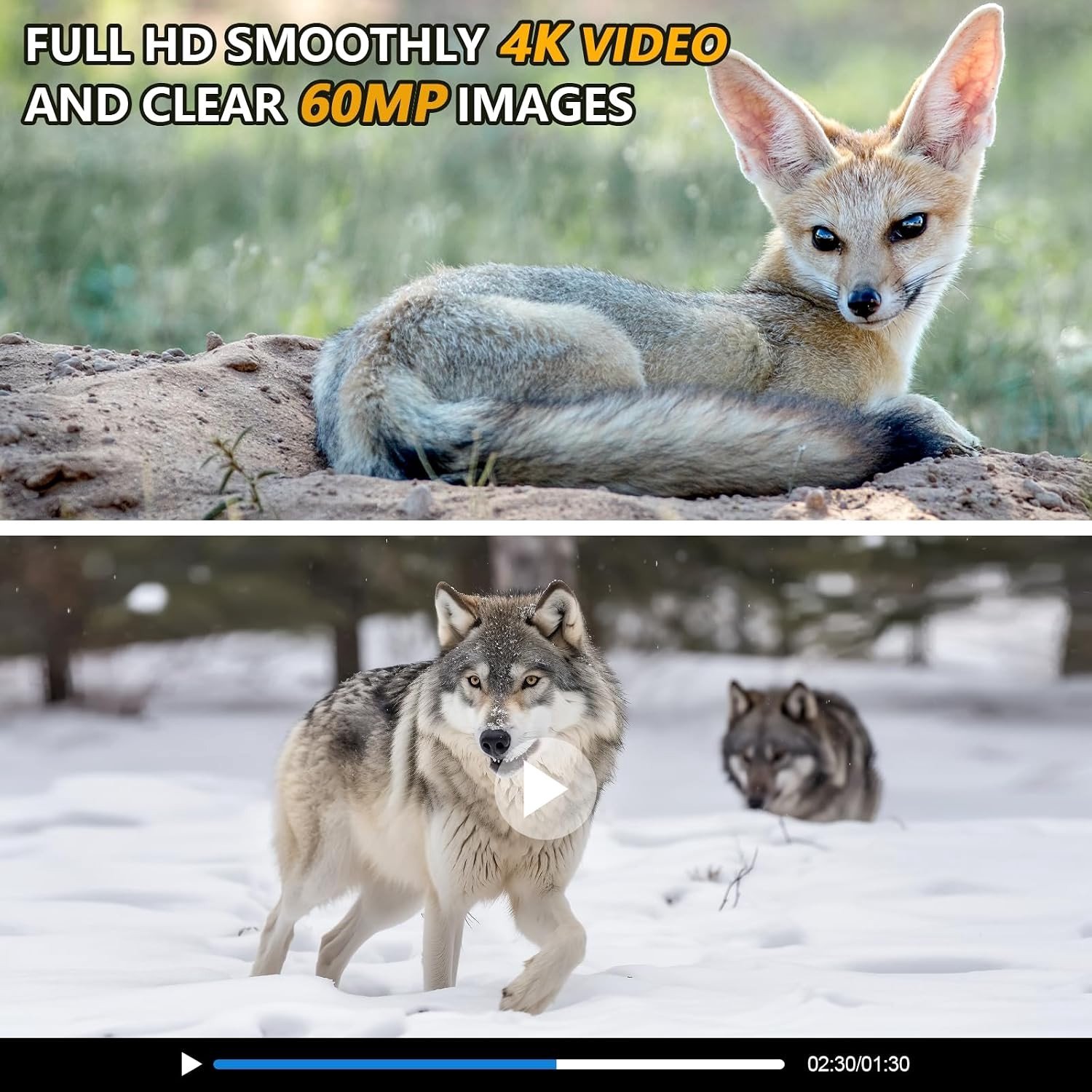 Wildcamera - Bruin - - 4K HD met Wifi Verbinding - Voor Dierenobservatie en Beveiliging