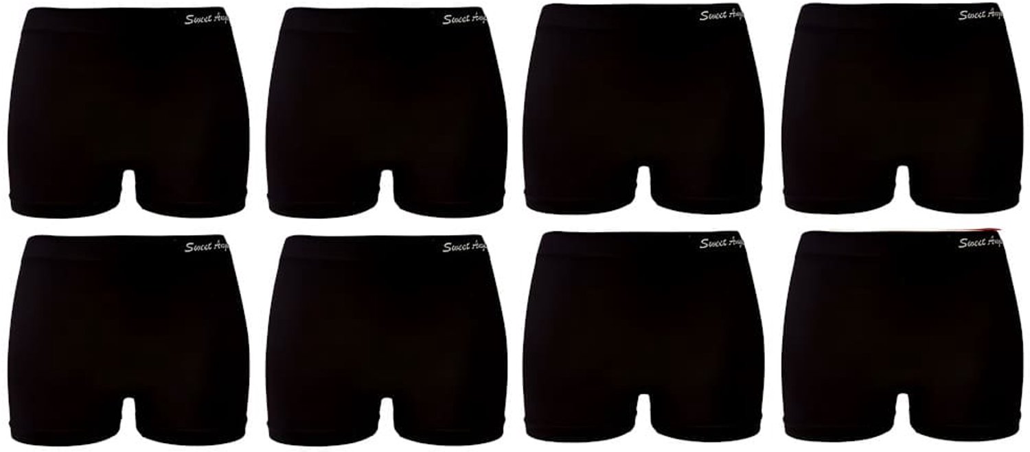 Naadloze dames boxershort Sweet Angel zwart hoog model 8-pak Maat M/L | Naadloos ondergoed dames