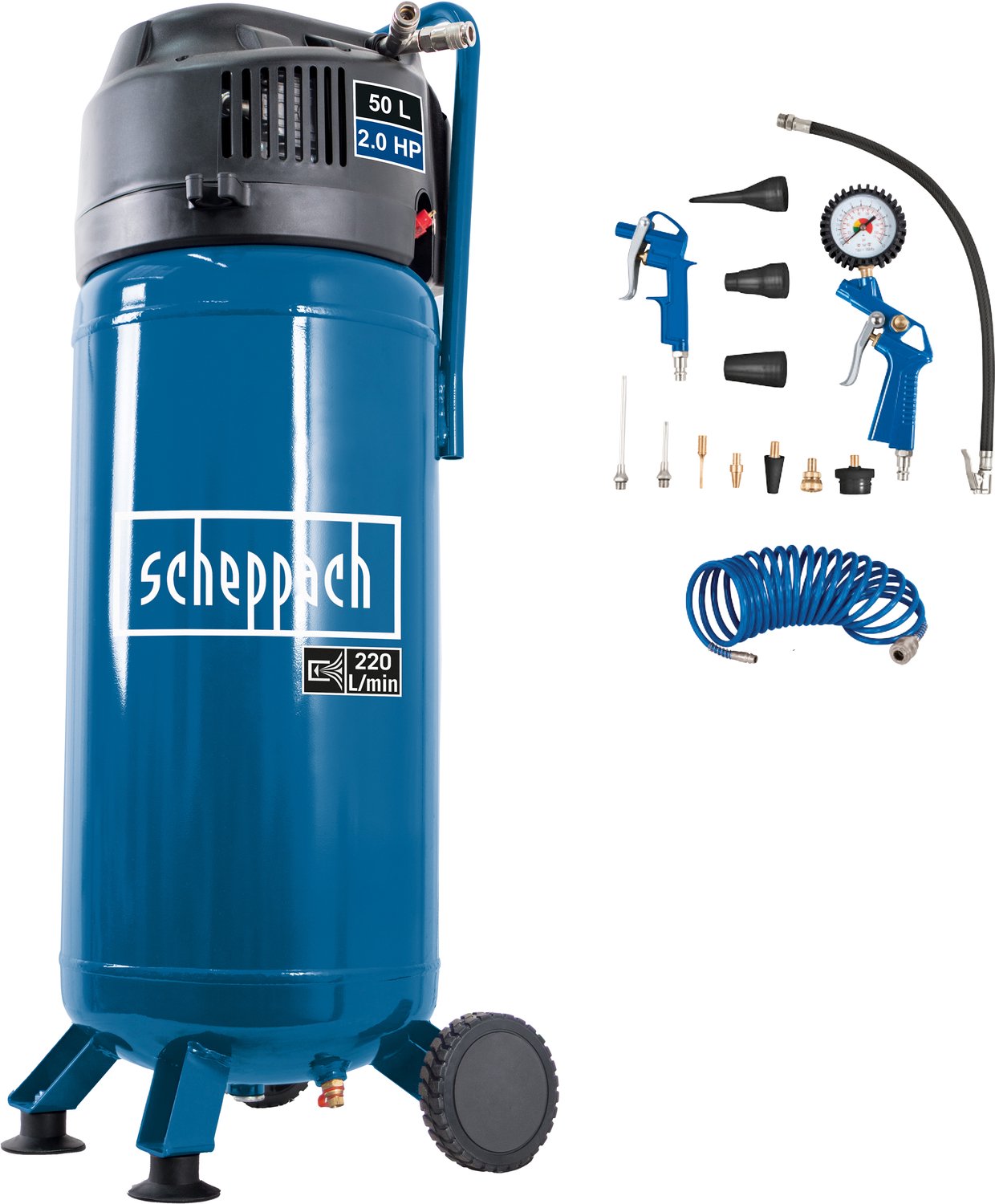 Scheppach HC51V Verticale Compressor 50L 10 Bar