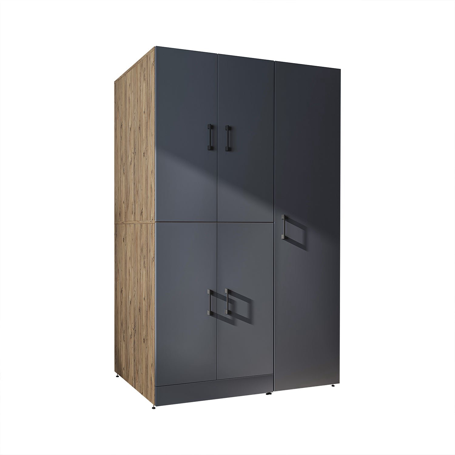 Roomart DORA-II Wasmachine Ombouwkast 115x186 cm - Antraciet Eiken