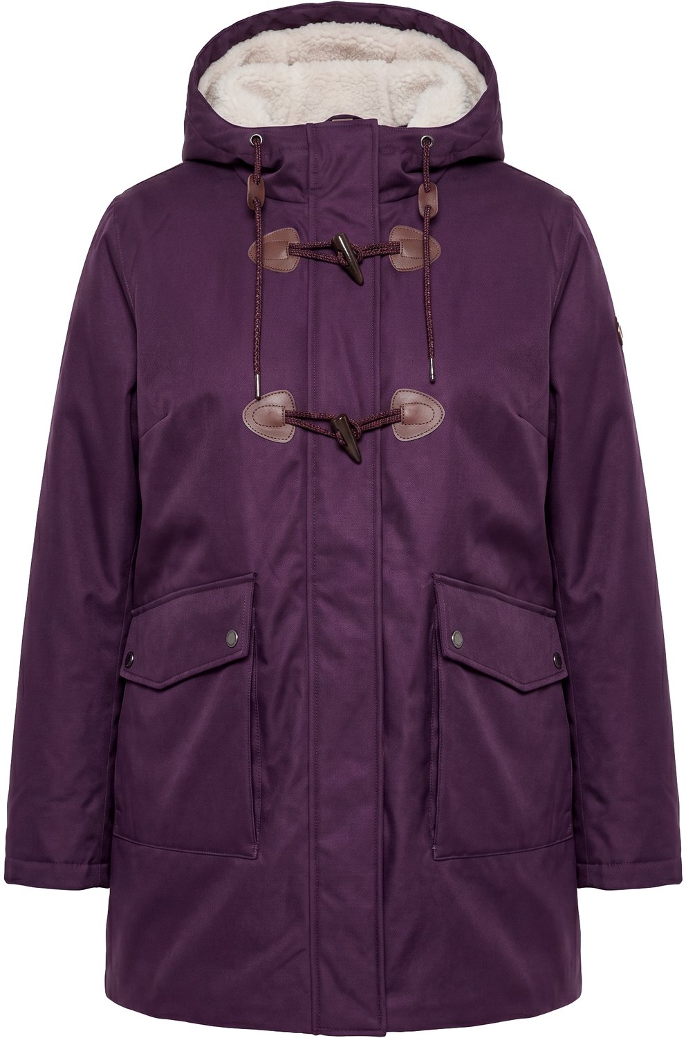 Ulla Popken - Dames - HYPRAR functionele jas waterdicht voering van teddyfleece - Braambes - Maat 42+