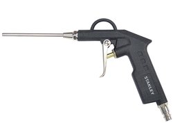 Stanley Blaaspistool Pneumatisch - Mondstuk van 100 mm - Maximale Druk van 6 Bar - Verwijdert Vuil, Stof, Zaagsel en Water - Aluminium - Kleur Zilver - Geschikt voor Compressor