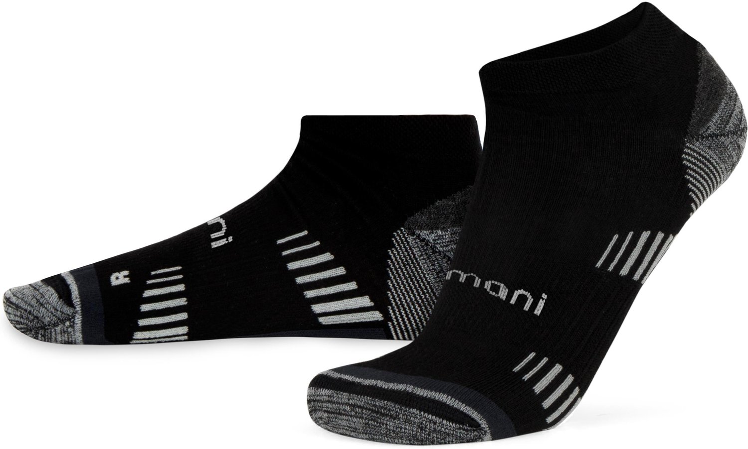 2 paar merino-trekkingsneakersokken met badstofzool