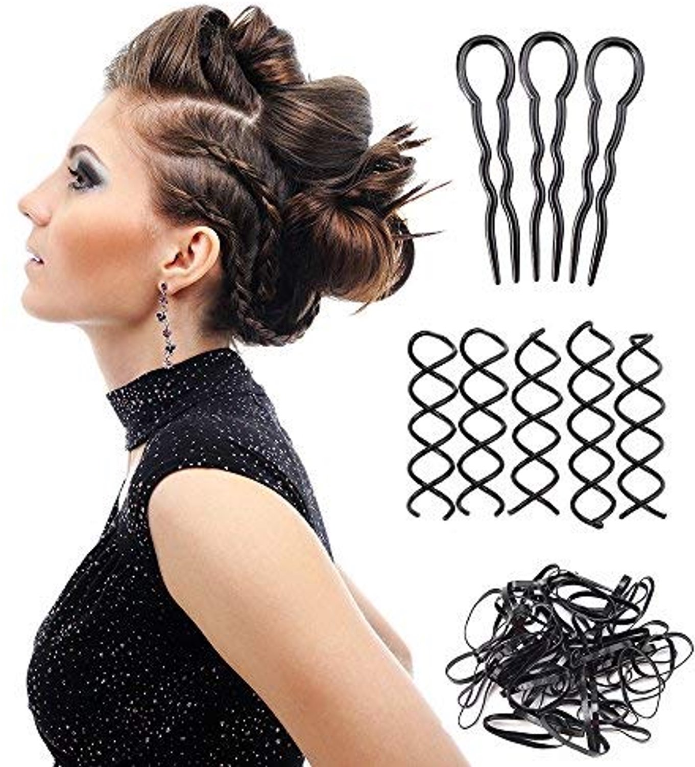 Haarstyling Set – Uitgebreide DIY Haarmodellering Tool Kit met Vlechtgereedschap en Knotmakers – Professionele Haaraccessoires voor Dames en Meisjes