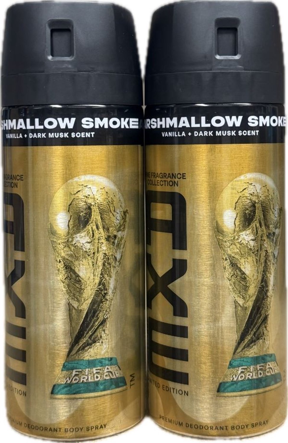AXE Fine Fragrance Collection Premium Deodorant Bodyspray - Marshmallow Smoke FIFA Limited Edition - verrijkt met essentiële oliën - 2 x 150 ml