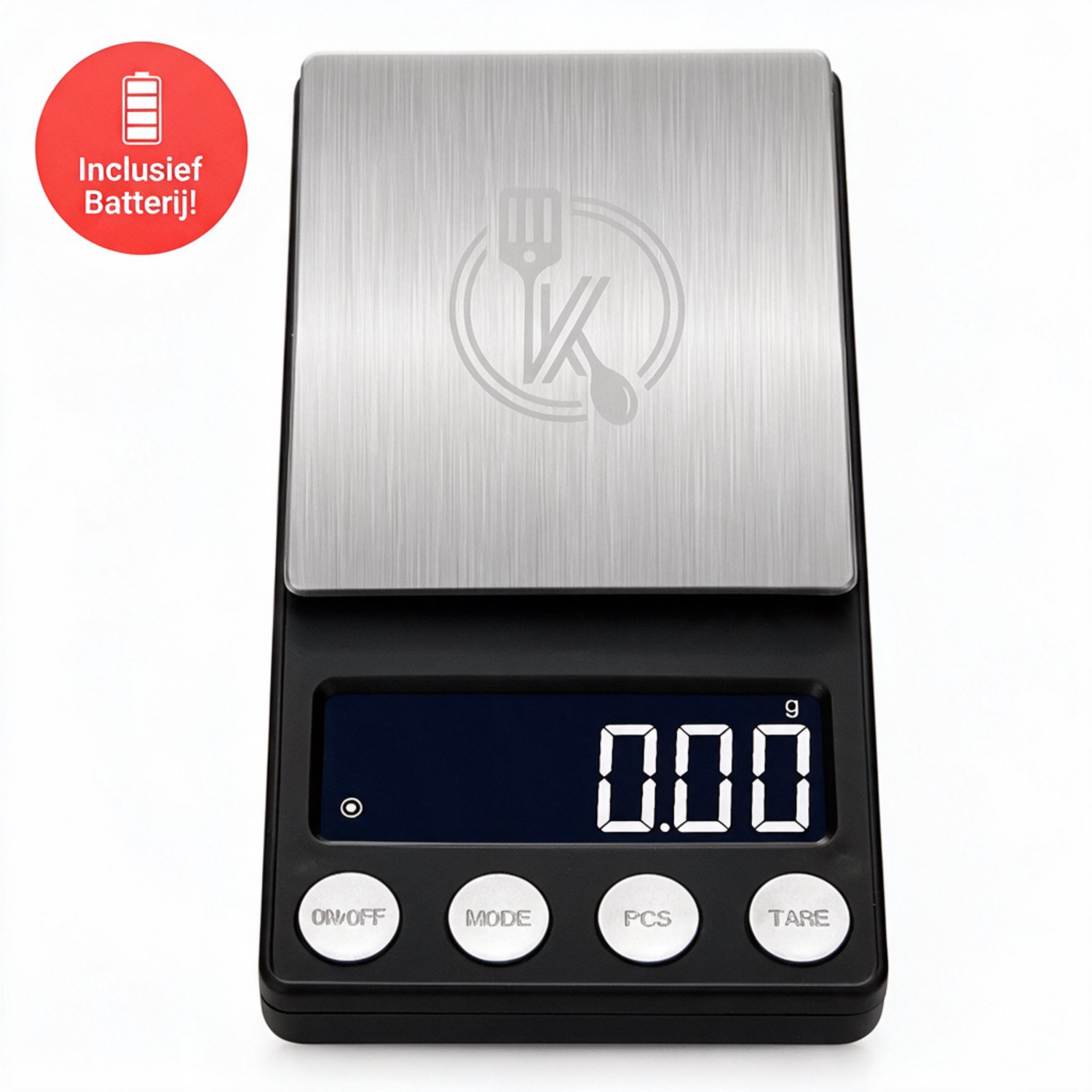 Bol.com Kitchenwell digitale mini precisie keukenweegschaal - 0,01 tot 200 gram - 14.2 x 7.5 cm - pocket scale op batterij - wee... aanbieding