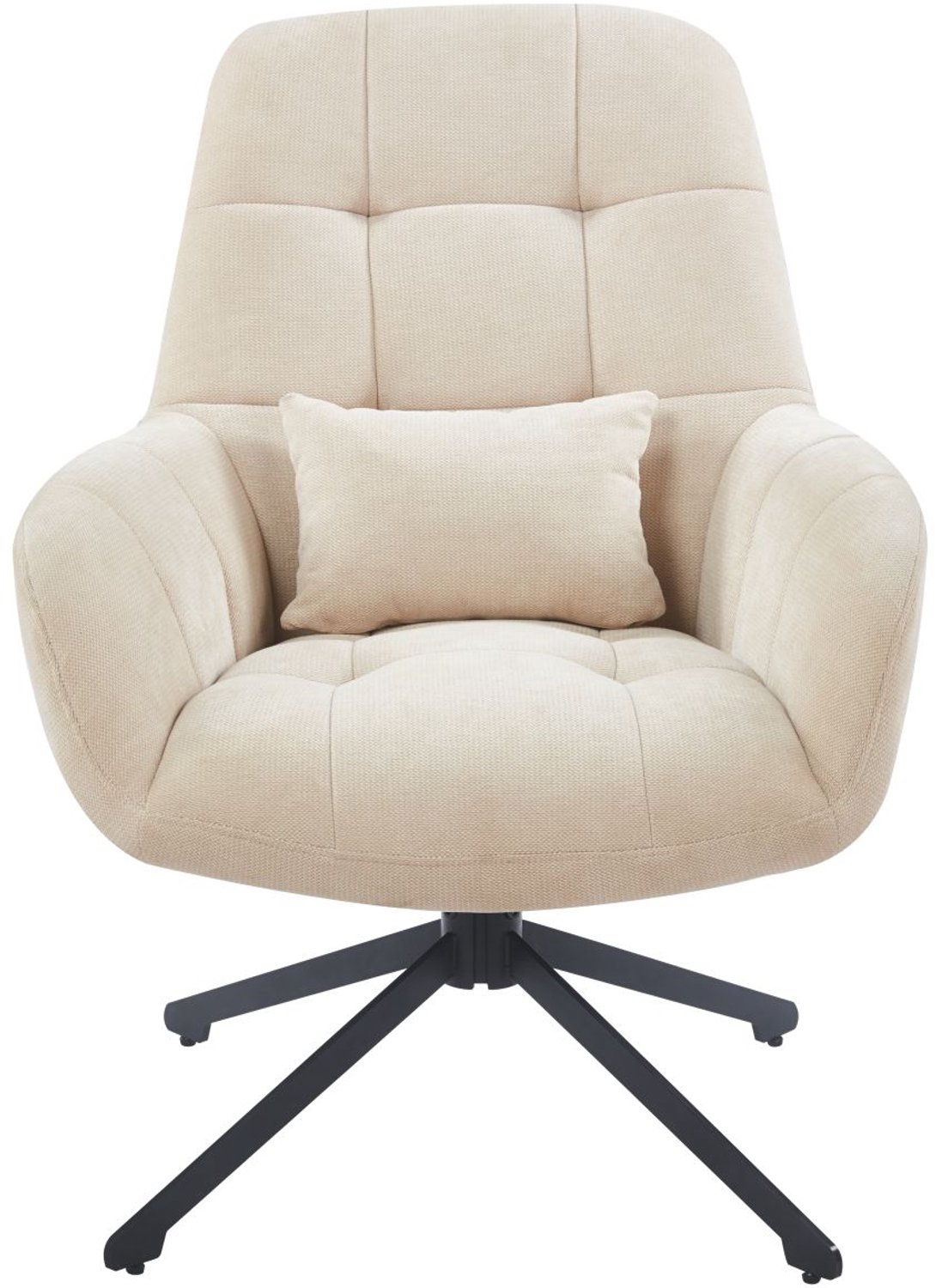 Furnitex Holms - Fauteuil - 360° draaibaar - Beige en zwart Beige;Zwart