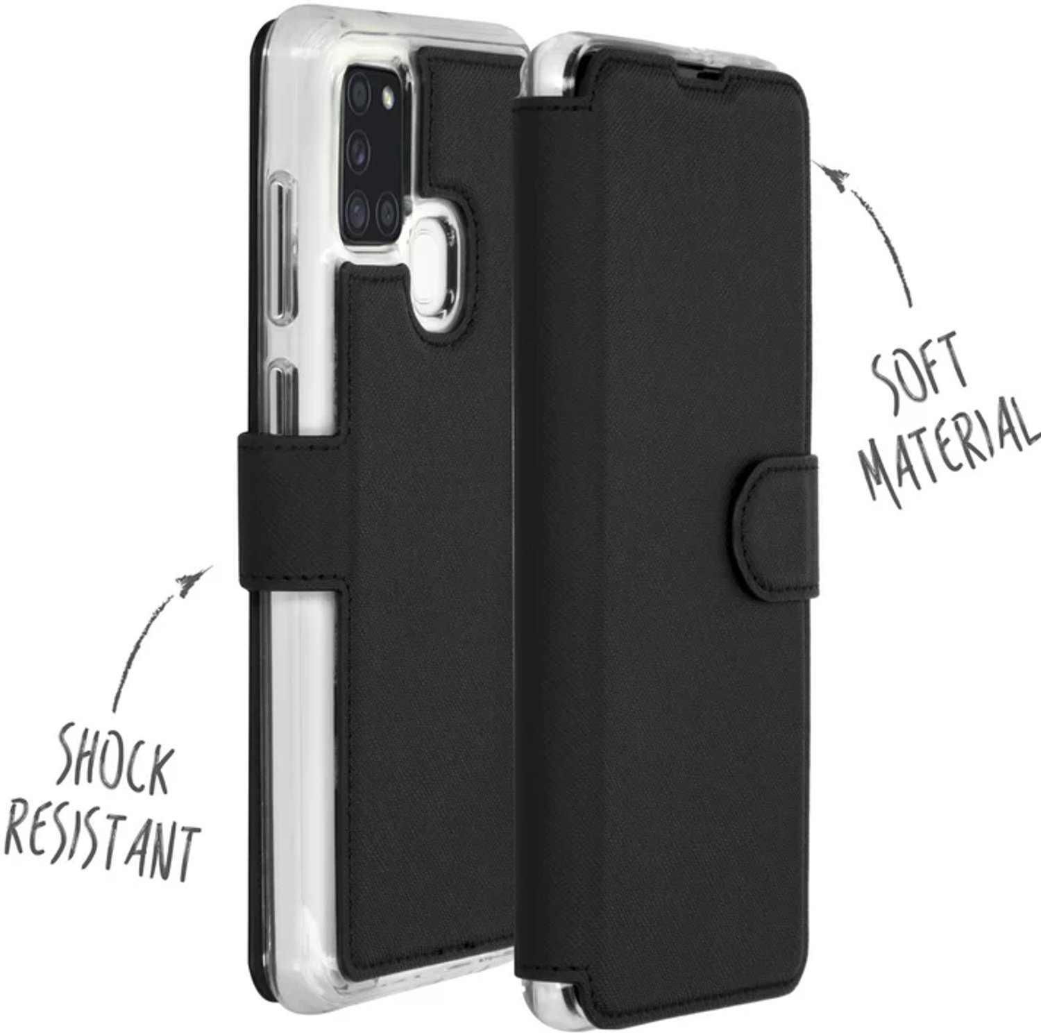 Accezz Hoesje Geschikt voor Samsung Galaxy A21s Hoesje Met Pasjeshouder - Accezz Xtreme Wallet Bookcase - Zwart