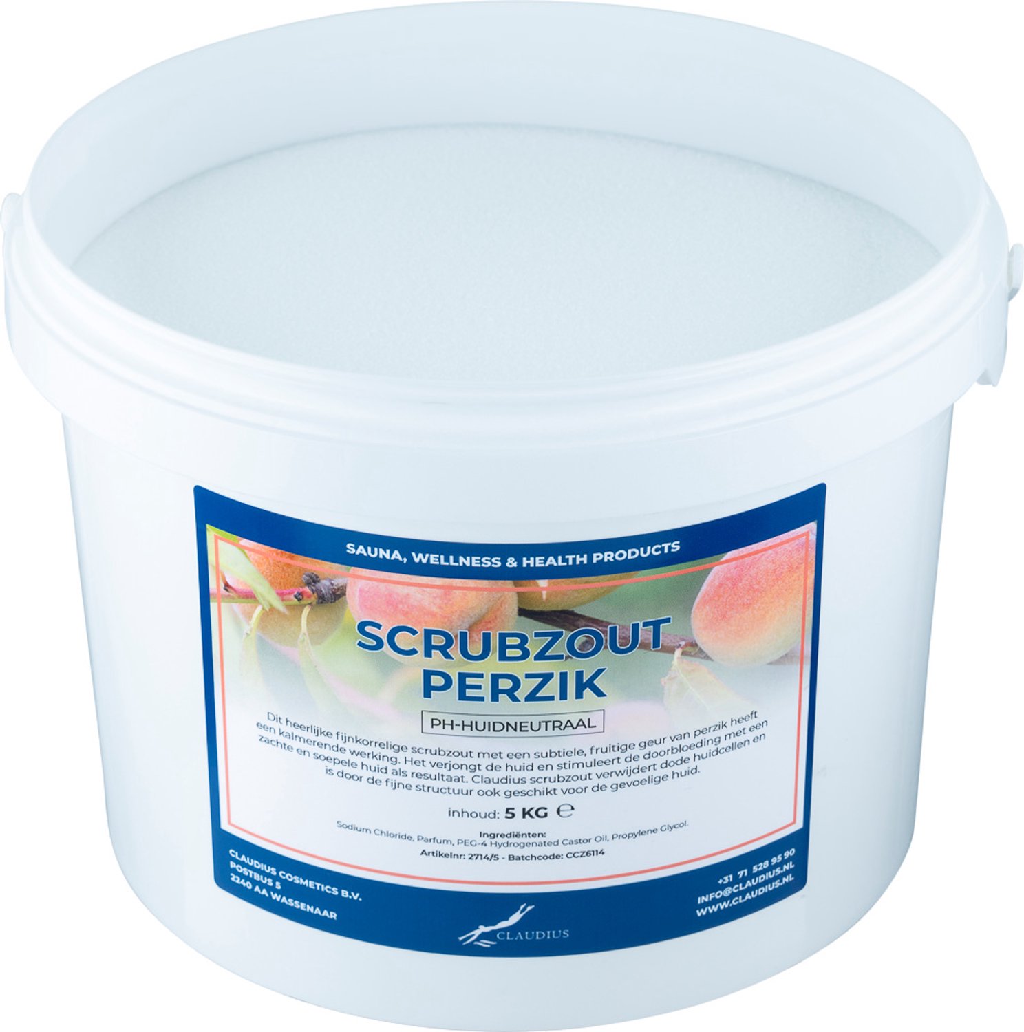 Claudius Scrubzout Perzik - 5 KG - Hydraterende Lichaamsscrub - Body Scrub