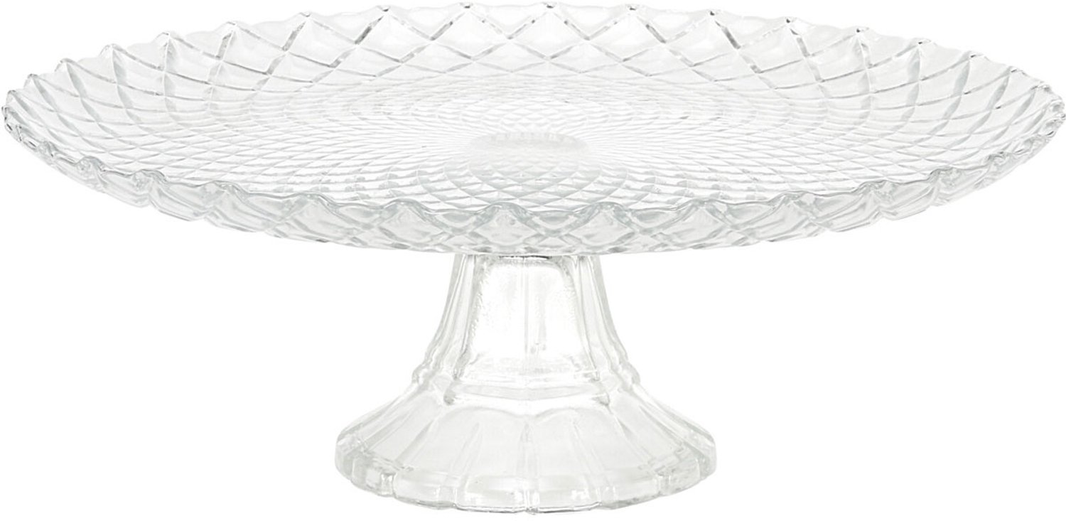 EH Excellent Houseware - Glazen taartplateau op voet, Ø 28,5 cm