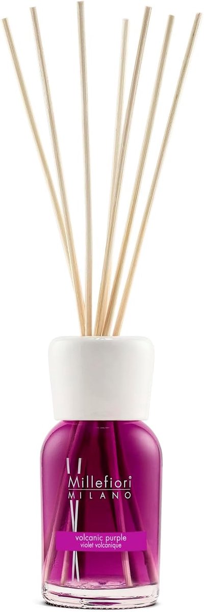 Millefiori Milano Volcanic Purple Fragrance Difuser, with 7 Balsa Wood Sticks 100 ml, 7MDVP - ShopVlot