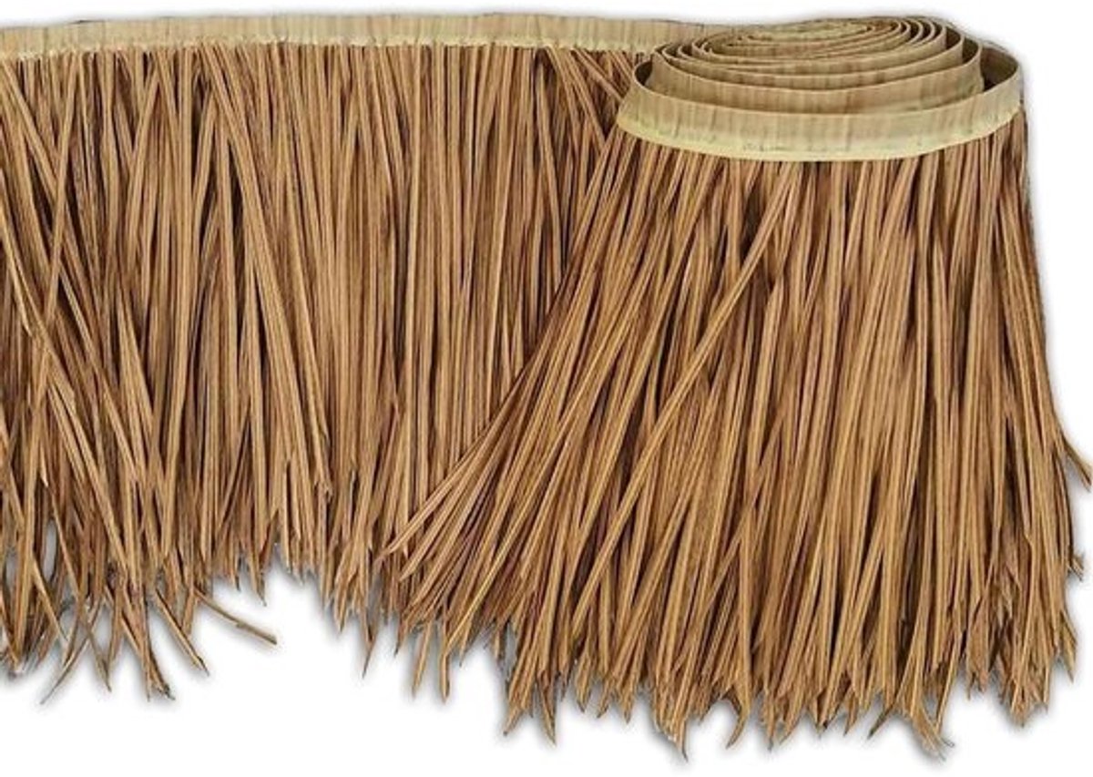 Kunstmatige rietdakbedekking - Nepgrasdak - Decoratieve afwerking - Dichter - Steviger - 50 cm breed - Natuurlijk