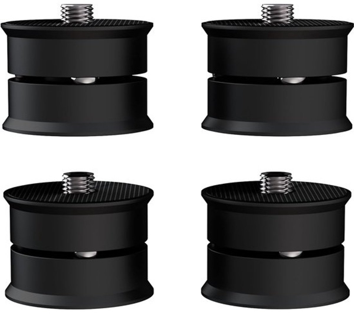 Apparaatvoeten - Hifispikes - Luidsprekerisolatie - Aluminiumconstructie - 39 x 24 mm - Zwart