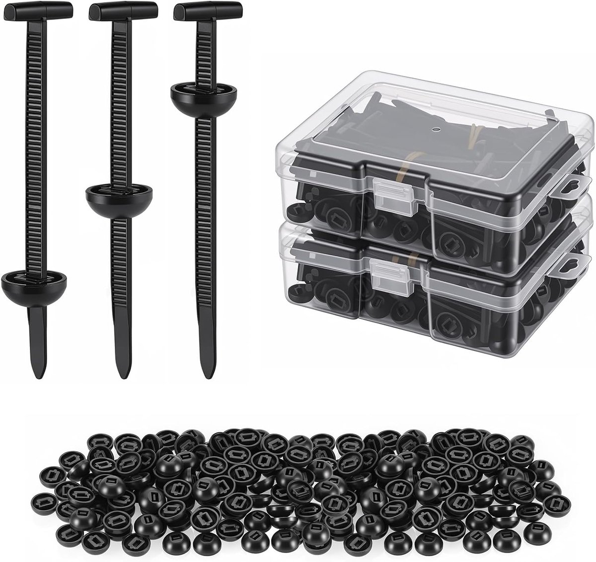 Kabelbinders set van 200 stuks - UV-bestendig nylon - Heavy-duty bevestigingsclips - Ideaal voor auto-interieur - ShopVlot