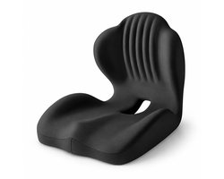 Gloovon® Orthopedisch Zitkussen - Tegen Rugpijn & Stuitpijn - Geschikt voor Kantoor, Auto en Thuis - Memory Foam - 44x40x37 cm - Schwarz