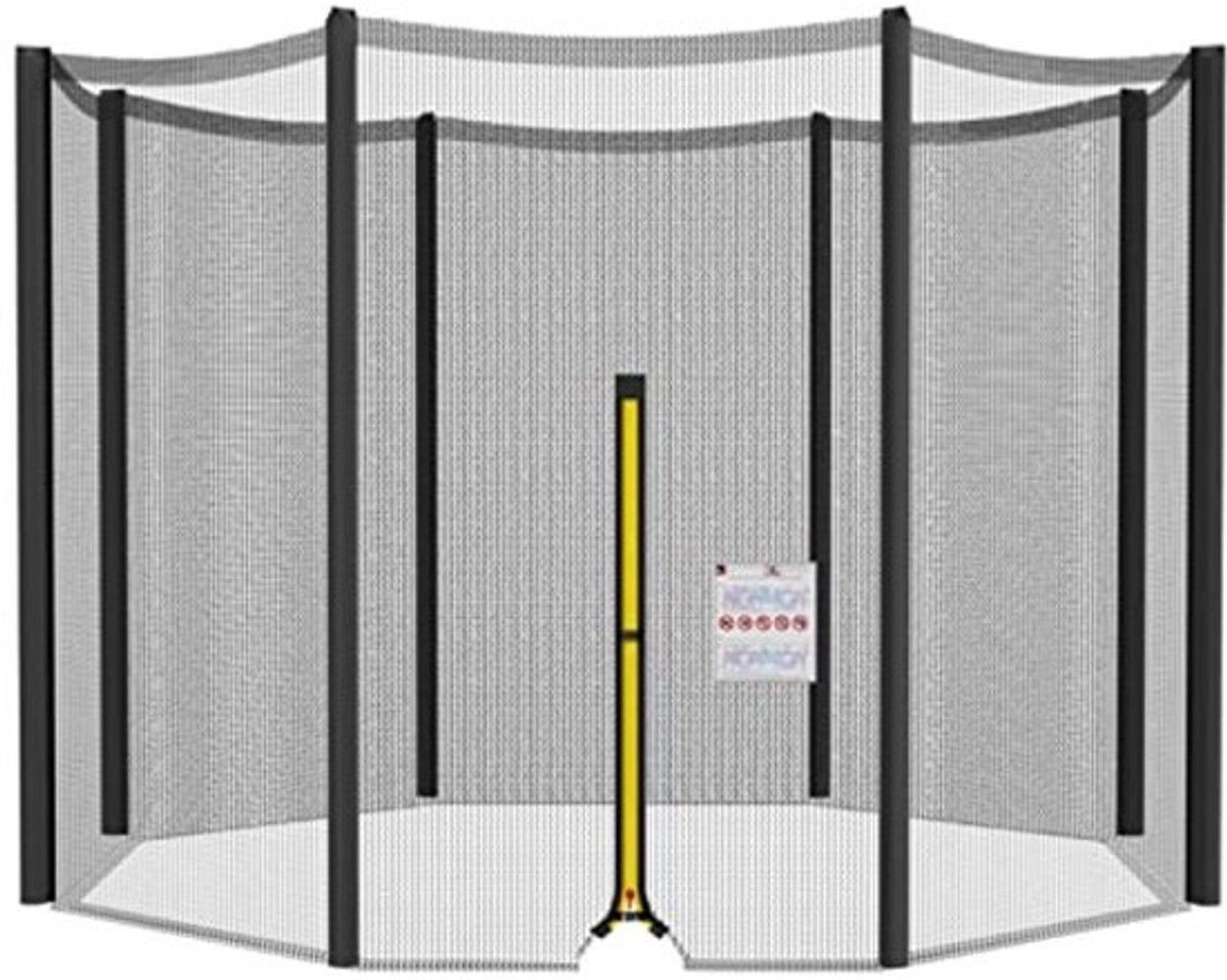 Veiligheidsnet voor trampoline - Reservenet - Buitenspelen - UV-bestendig - Scheurvast PE - Diverse maten - Zwart
