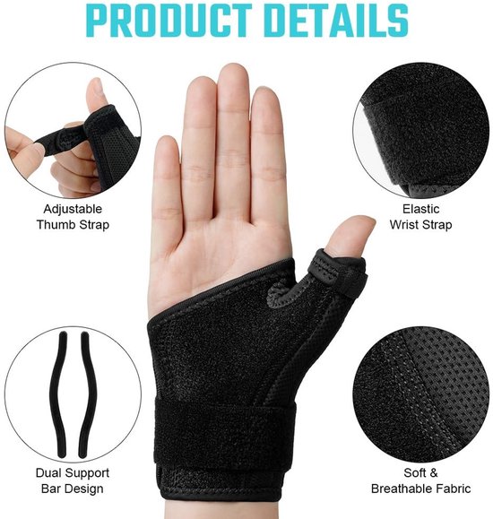 Verstelbare Duimspalk voor Rechts, Lichtgewicht en Ademend, Ideaal voor Tendonitis, Artritis en Verstuikingen — afbeelding 2