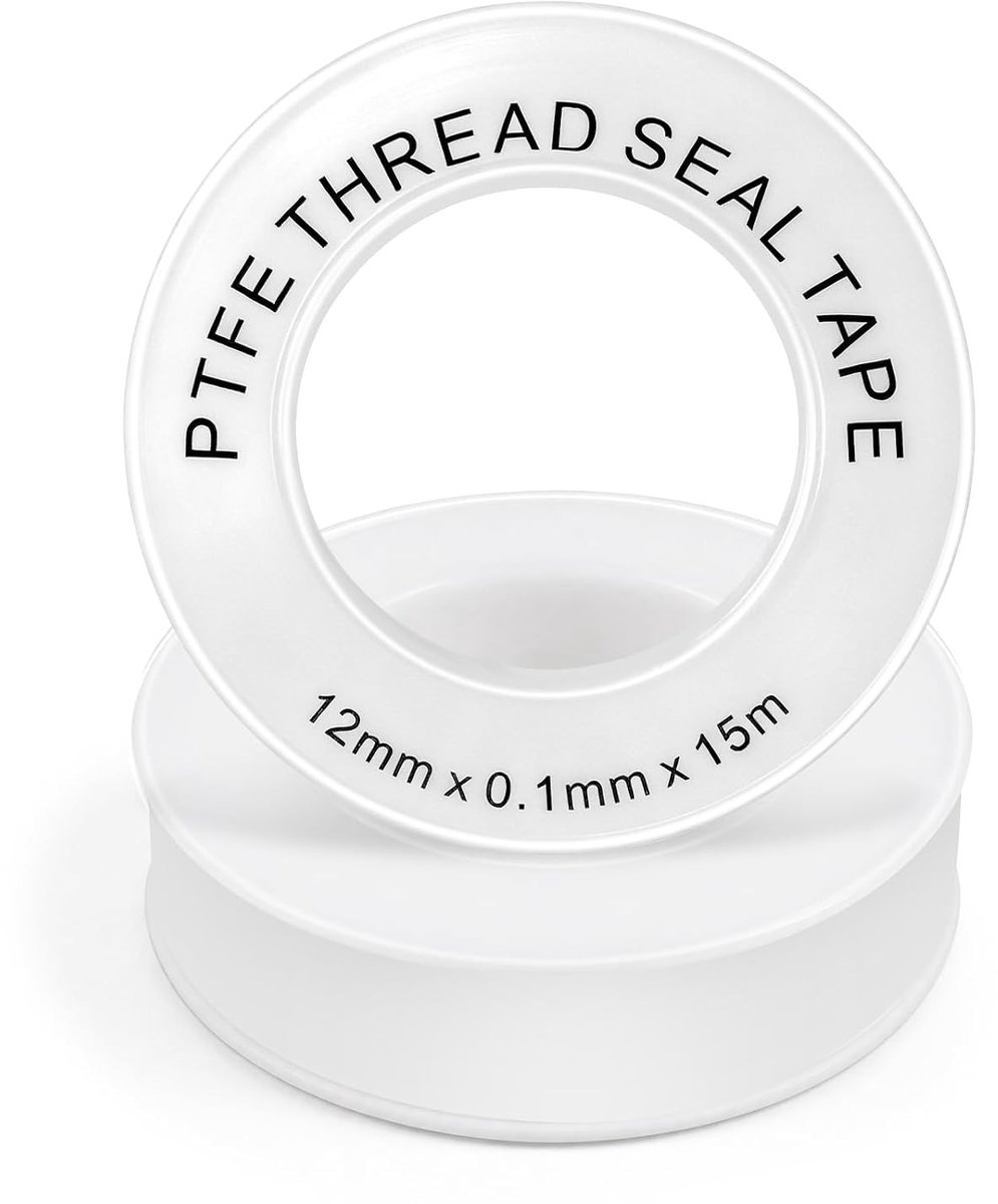 Teflon tape voor loodgieterswerk - 2 rollen van 15m x 12mm - waterdicht en hittebestendig