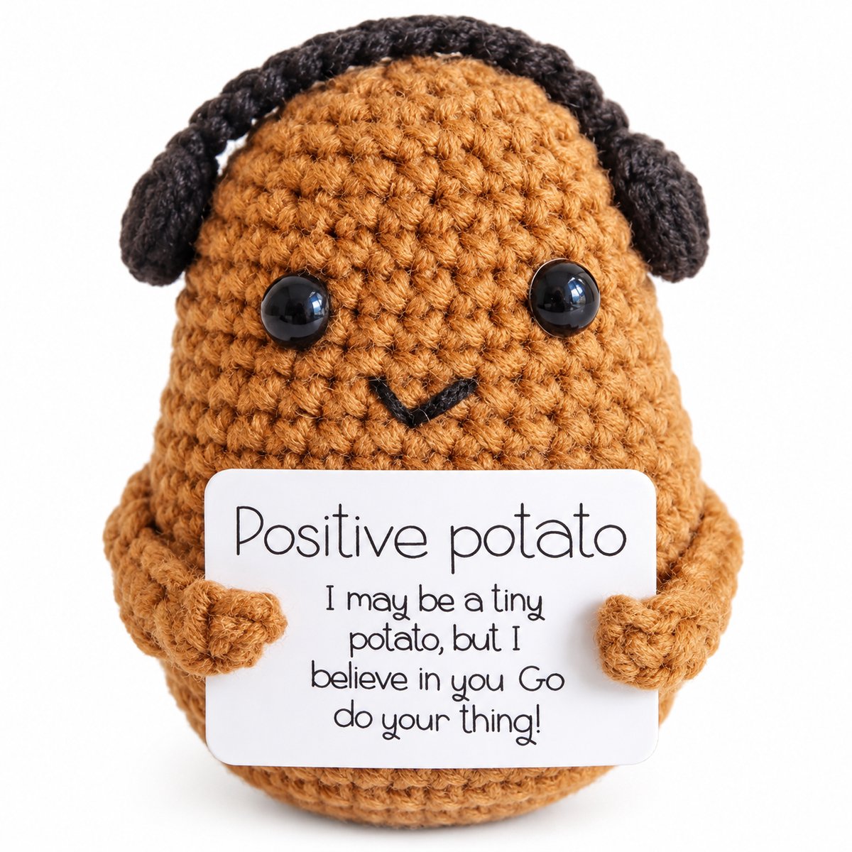 Nina’s Giftshop® Positieve Aardappel – Positive Potato – Handgemaakt Cadeau – Motiverend Cadeautje – Succes Cadeau – Cadeau voor Vrouw & Man – Grappig Cadeau – Geschenkzakje