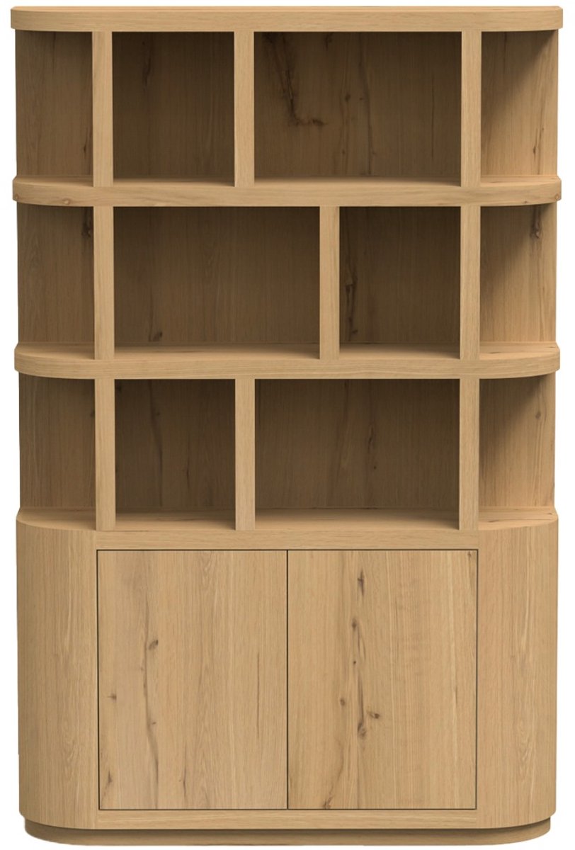 Livingfurn Boekenkast Novero - 40x145x220cm Bruin