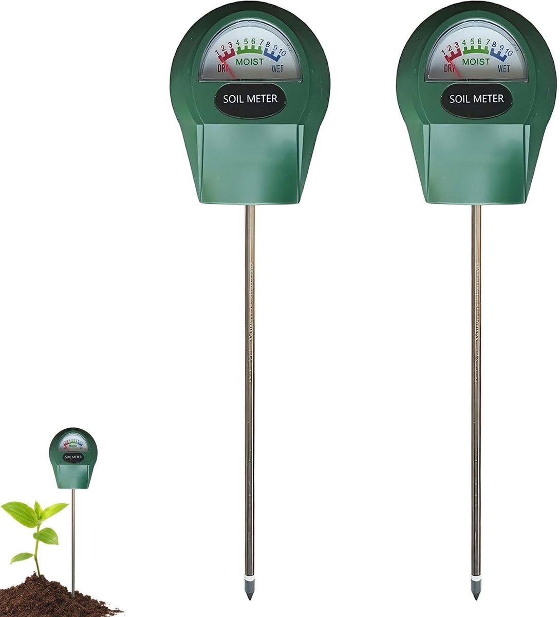 2 stuks vochtmeters voor de grond, plantenvochtigheidsmeter voor kamerplanten, bodem-hygrometer-sensor, voor tuin - ShopVlot