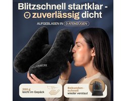 HELDENWERK Air Nekkussen vliegtuig opblaasbaar reiskussen ErgoRing-design – 5 slaapposities nekkussen met afneembare - ShopVlot