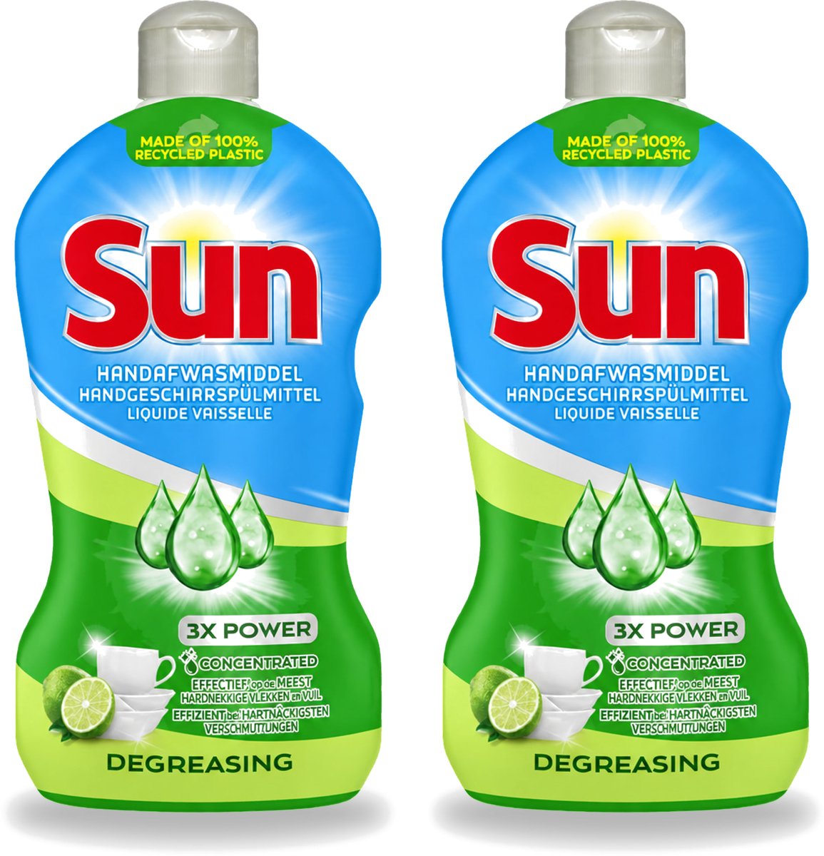 2 x Sun - Handafwasmiddel - Degreasing - Limoen - 450 ml - Voordeelverpakking - 2 stuks