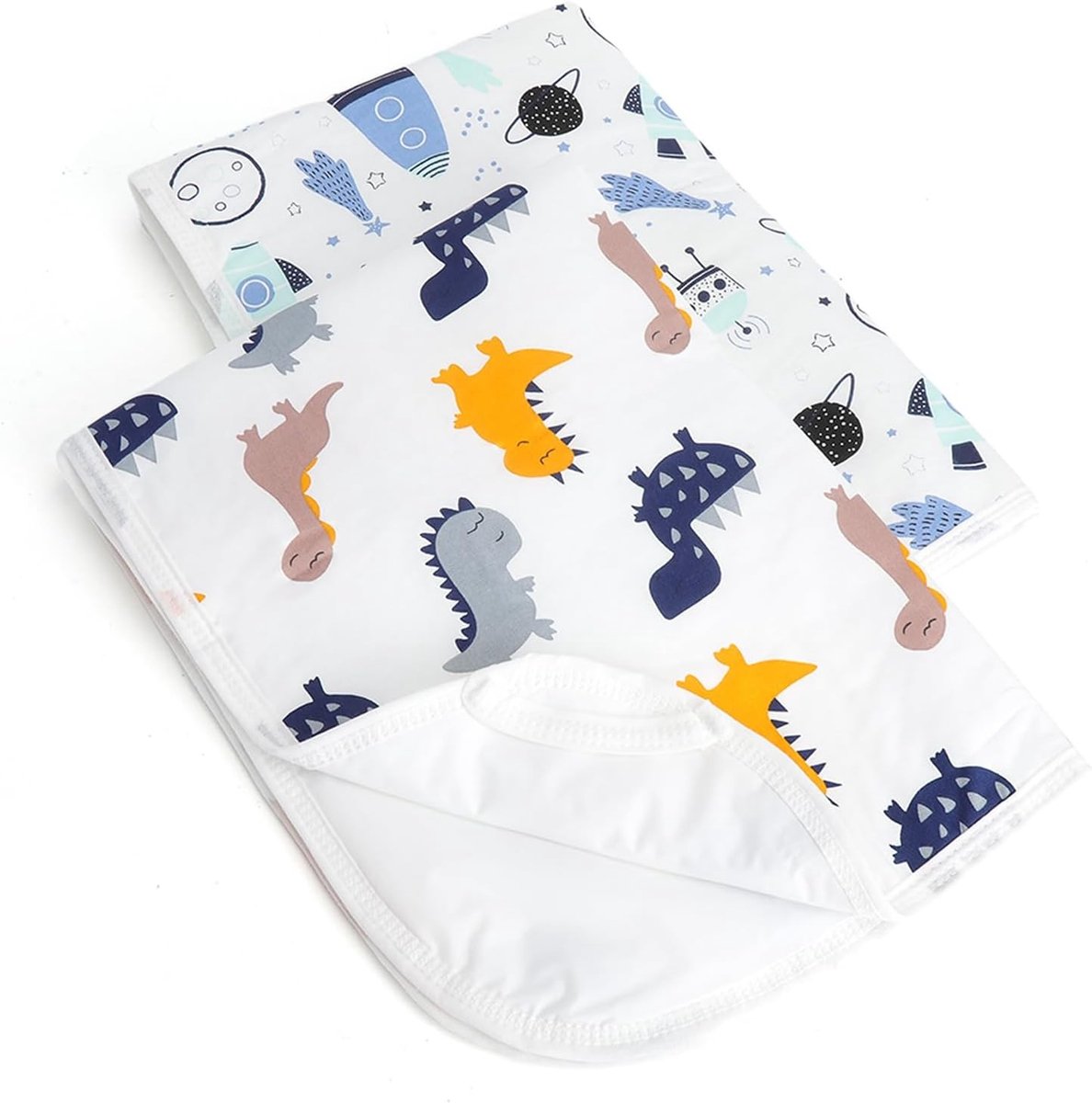 Wasbare en Ademende Verschoonmat Set van 2, Waterdicht en Herbruikbaar voor Baby's