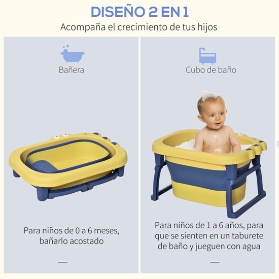 Badkuip - babybadkuip - kleine badkuip - opvouwbare badkuip - met antislippootjes - grote inhoud - draagbaar - duurzaam - badkameraccessoires - geschikt voor kinderen, badkamer, wassen (blauw, 75,3*43 cm) — afbeelding 3