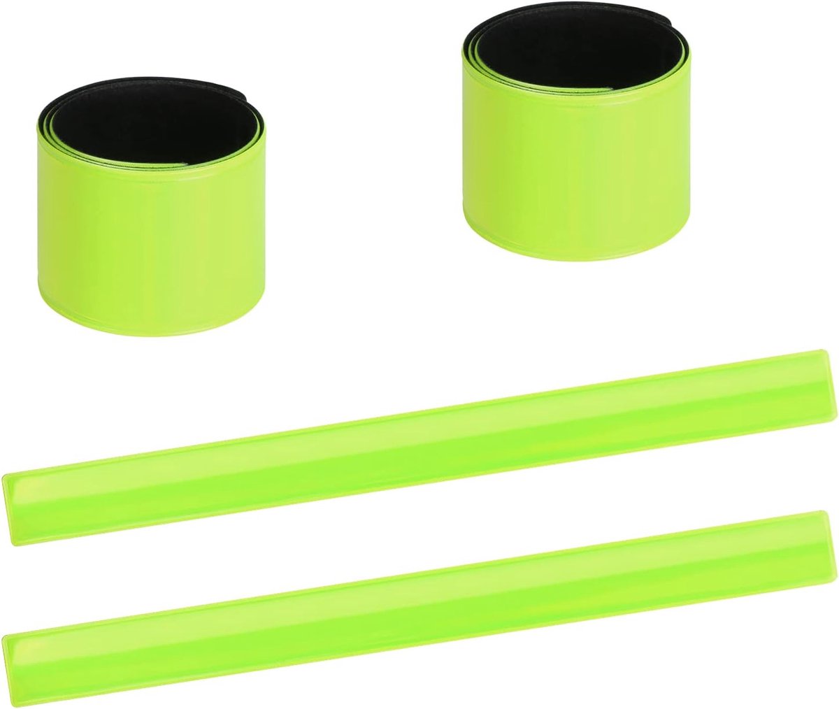 Reflecterende Slapbanden – PVC Reflectiebanden voor Betere Zichtbaarheid – Voor Fietsen, Mountainbiken, Hardlopen, Wandelen en Hond Uitlaten in het Donker – Reflecterende Veiligheidsaccessoires voor Volwassenen – 30 × 3 cm – 4 Stuks