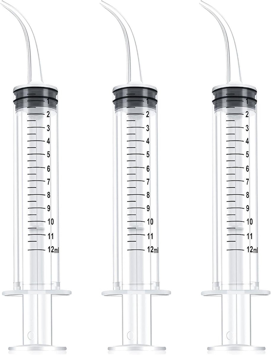 Plastic Spuit 12ml Herbruikbaar met Schaal en Gebogen Tip voor Precisie Toepassingen