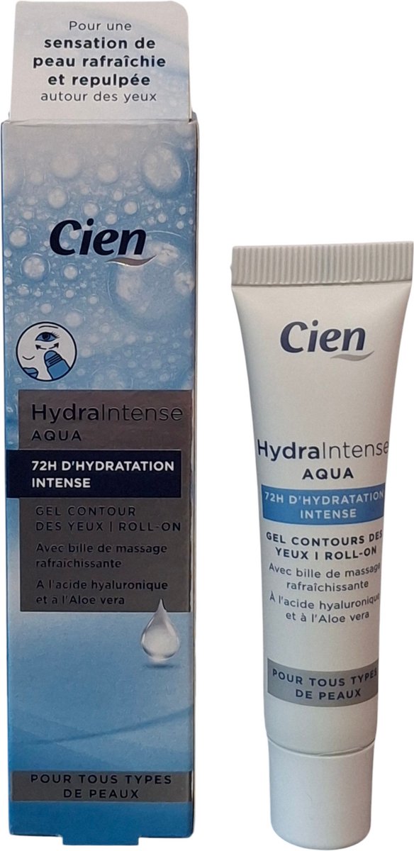 Cien Hydra Intense Aqua Hydraterende Oogcrème Roll-On met Hyaluronzuur en Aloë Vera voor Dames 15 ml