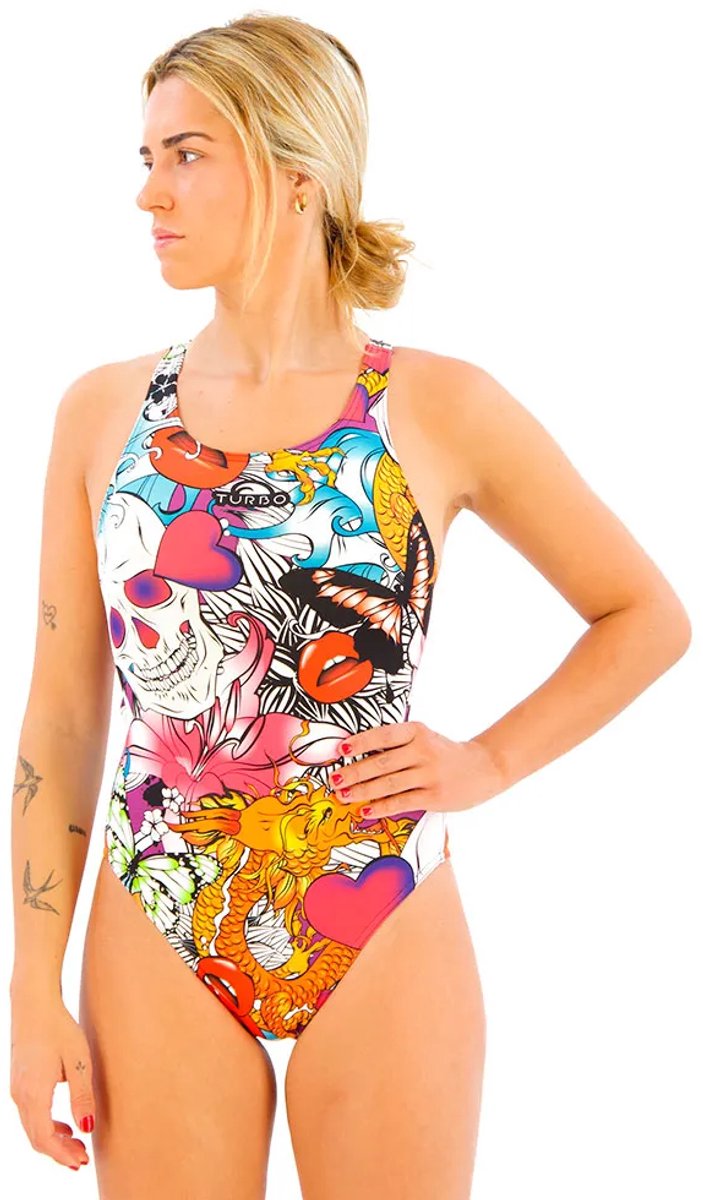 Turbo Hallo Zwemkleding Veelkleurig 4XL Vrouw Red