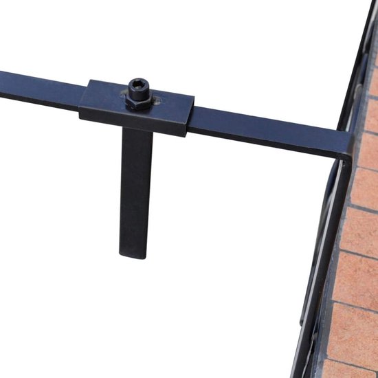 Balkonhangtafel met halfrond keramisch mozaïek tafelblad, ijzeren houder voor leuningen tot 18 cm dikte, praktische salontafel voor dranken en snacks — afbeelding 3