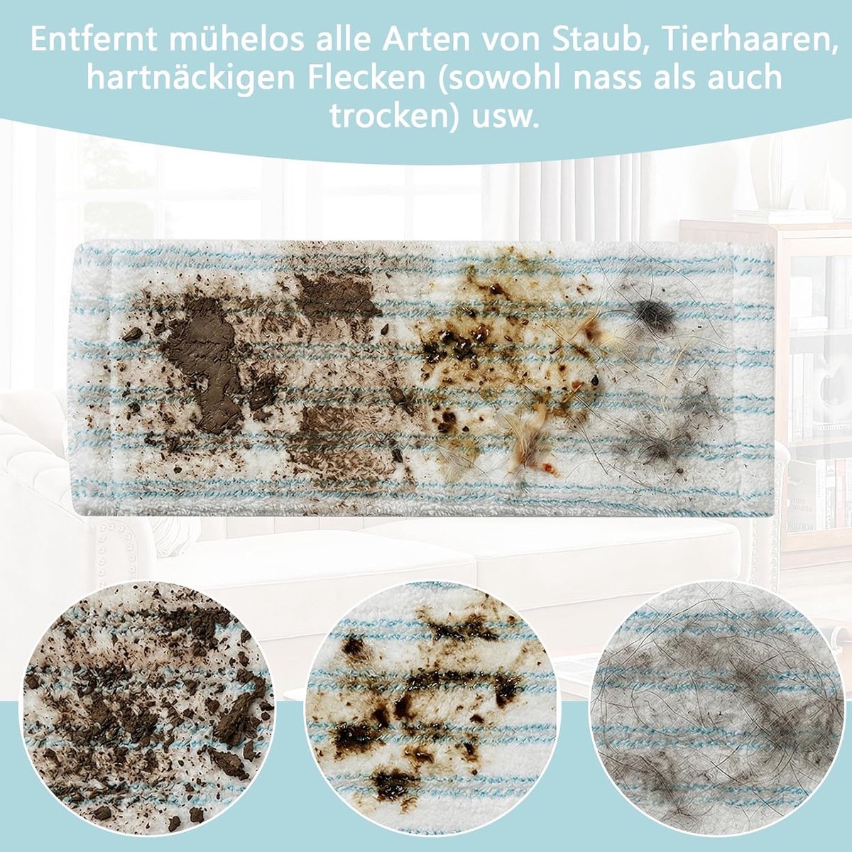 Pack of 4 Eraser Covers for Leifheit Profi XL Micro Duo/Profi XL Cotton Plus Replaceable Microfibre Suitable for - ShopVlot