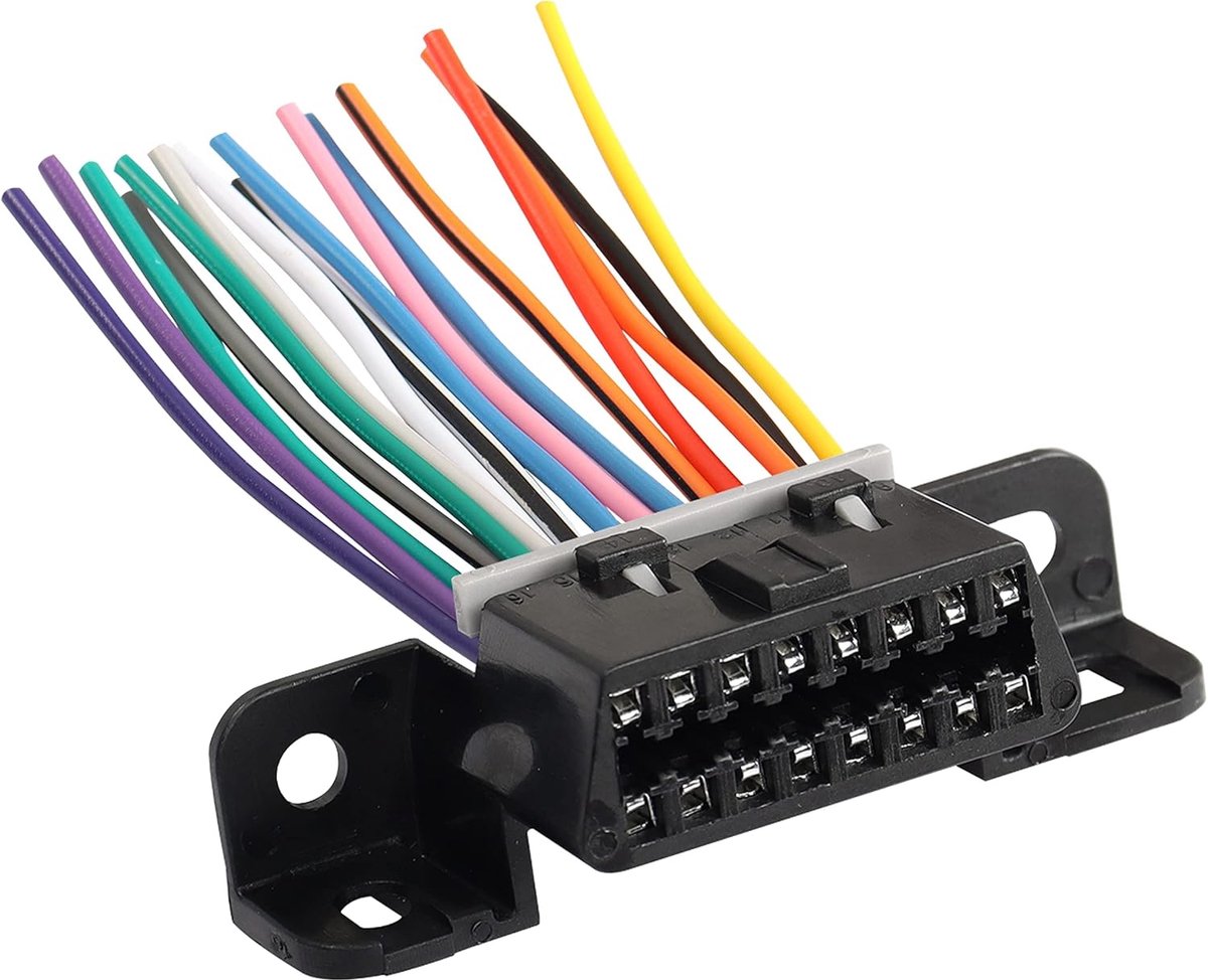16 pin obd2 female extension cable, fixed cable obd2, dashboard connection cable, connection and car, with colored - ShopVlot