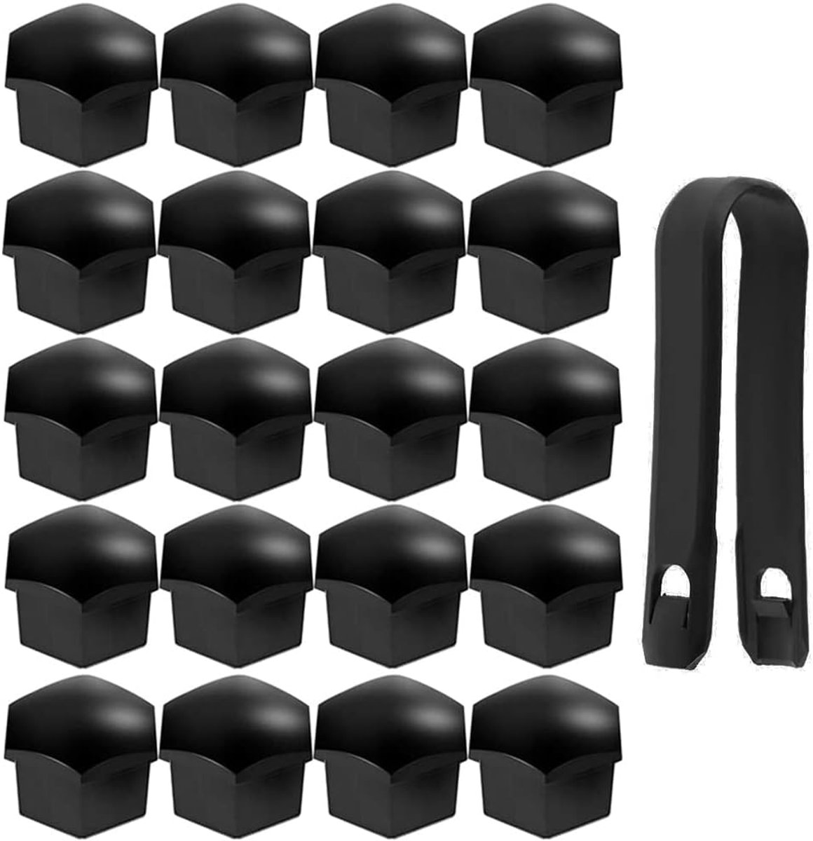 Guuzi 20pcs 17mm Car Wheel Nut Caps Screw Cover Bolt Rims Exterior Decoration Dustproof (Black) - ShopVlot